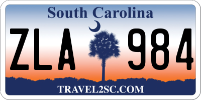 SC license plate ZLA984