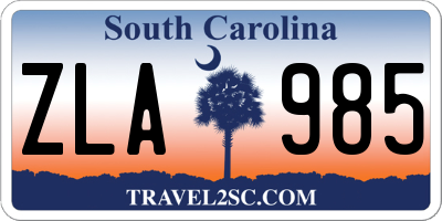 SC license plate ZLA985