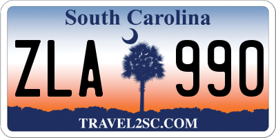 SC license plate ZLA990