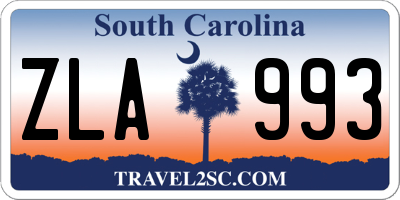SC license plate ZLA993