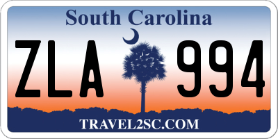 SC license plate ZLA994