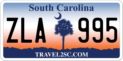 SC license plate ZLA995