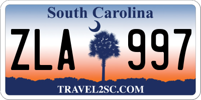 SC license plate ZLA997