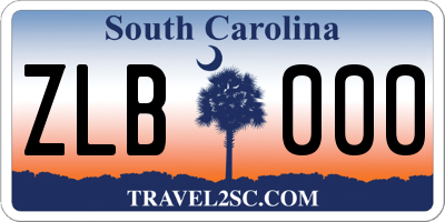 SC license plate ZLB000