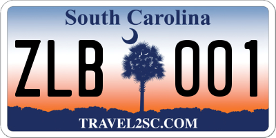 SC license plate ZLB001