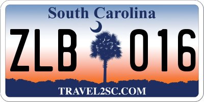 SC license plate ZLB016