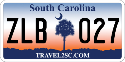 SC license plate ZLB027