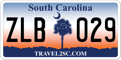 SC license plate ZLB029