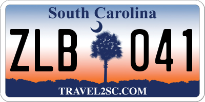 SC license plate ZLB041
