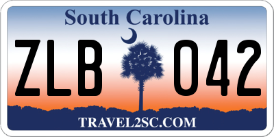 SC license plate ZLB042
