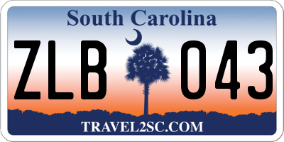 SC license plate ZLB043