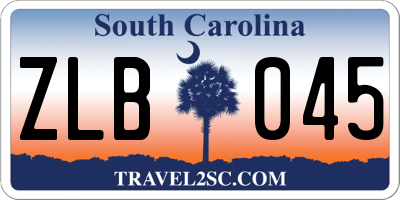 SC license plate ZLB045