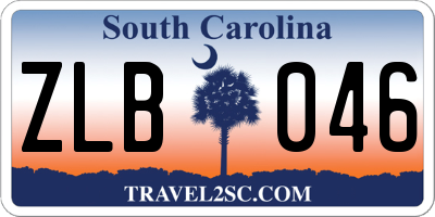 SC license plate ZLB046