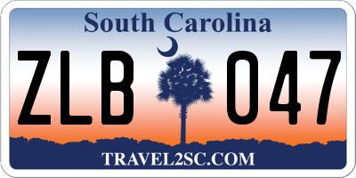 SC license plate ZLB047