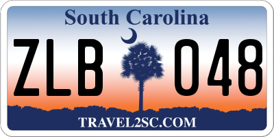 SC license plate ZLB048