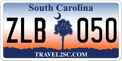 SC license plate ZLB050