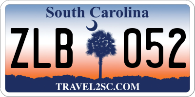 SC license plate ZLB052