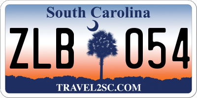SC license plate ZLB054