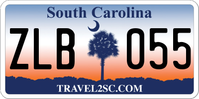 SC license plate ZLB055