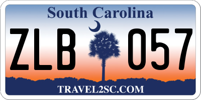 SC license plate ZLB057