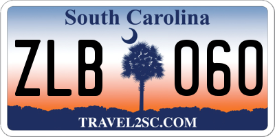 SC license plate ZLB060