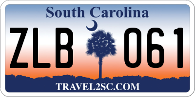 SC license plate ZLB061