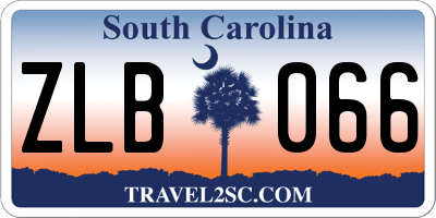 SC license plate ZLB066