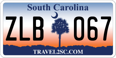 SC license plate ZLB067