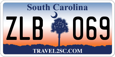 SC license plate ZLB069