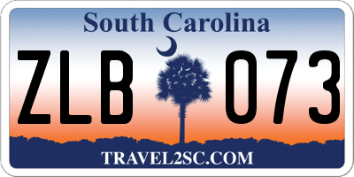 SC license plate ZLB073