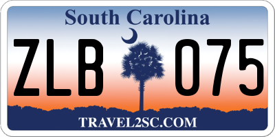 SC license plate ZLB075
