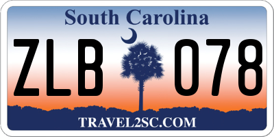 SC license plate ZLB078