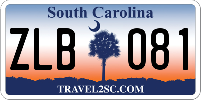 SC license plate ZLB081