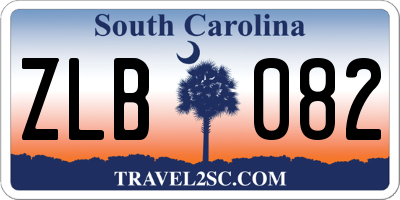 SC license plate ZLB082