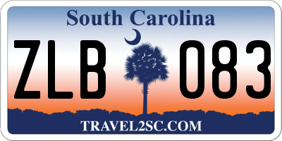 SC license plate ZLB083
