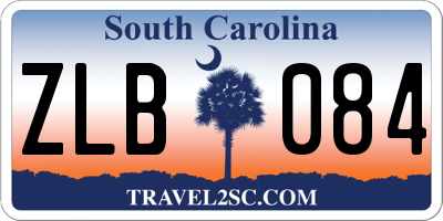 SC license plate ZLB084