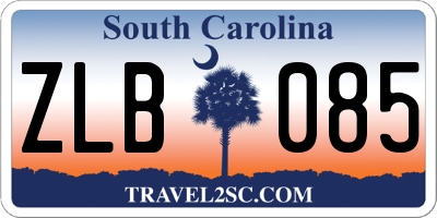 SC license plate ZLB085