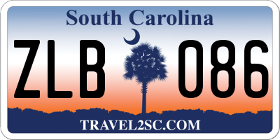 SC license plate ZLB086