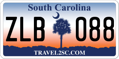 SC license plate ZLB088