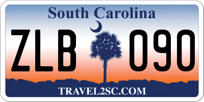 SC license plate ZLB090