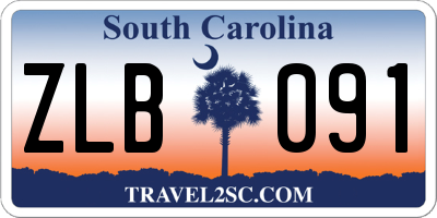 SC license plate ZLB091