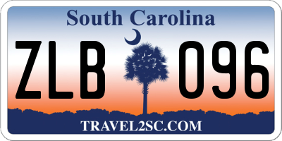 SC license plate ZLB096