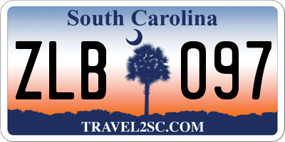 SC license plate ZLB097