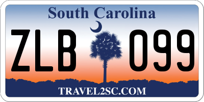 SC license plate ZLB099