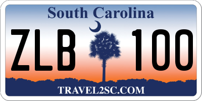 SC license plate ZLB100