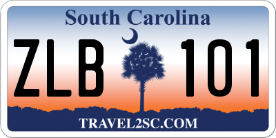 SC license plate ZLB101