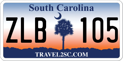 SC license plate ZLB105