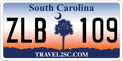 SC license plate ZLB109