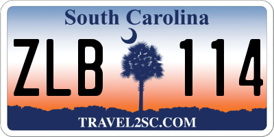 SC license plate ZLB114