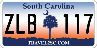 SC license plate ZLB117